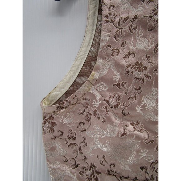 VINTAGE Gigi Clark Satin Embroidered Button Down Vest 90s Blouse - Picture 4 of 12